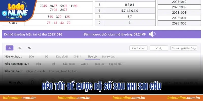 Kèo tốt để cược bộ số sau khi soi cầu